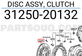Toyota 3125020132 DISC ASSY, CLUTCH