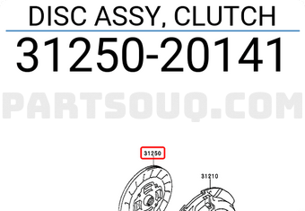 Toyota 3125020141 DISC ASSY, CLUTCH