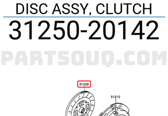 Toyota 3125020142 DISC ASSY, CLUTCH