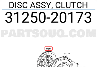 Toyota 3125020173 DISC ASSY, CLUTCH