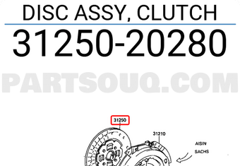 Toyota 3125020280 DISC ASSY, CLUTCH