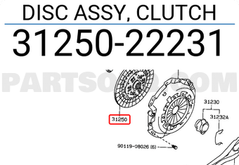 Toyota 3125022231 DISC ASSY, CLUTCH
