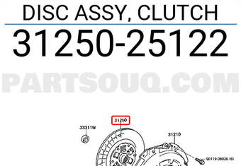 Toyota 3125025122 DISC ASSY, CLUTCH