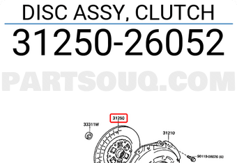 Toyota 3125026052 DISC ASSY, CLUTCH