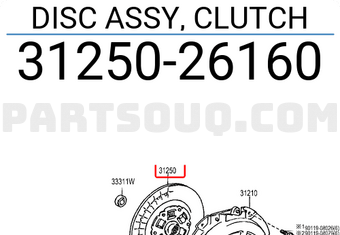 Toyota 3125026160 DISC ASSY, CLUTCH