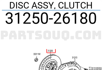 Toyota 3125026180 DISC ASSY, CLUTCH