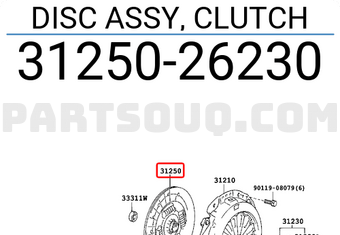 Toyota 3125026230 DISC ASSY, CLUTCH