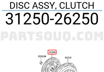 Toyota 3125026250 DISC ASSY, CLUTCH