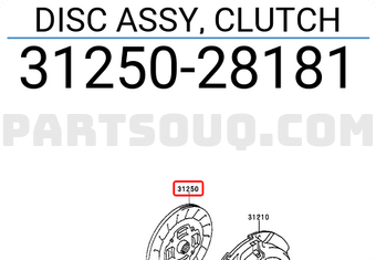 Toyota 3125028181 DISC ASSY, CLUTCH