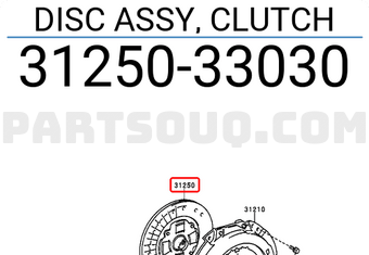 Toyota 3125033030 DISC ASSY, CLUTCH