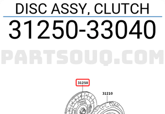 Toyota 3125033040 DISC ASSY, CLUTCH