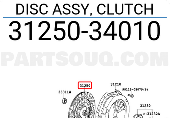 Toyota 3125034010 DISC ASSY, CLUTCH