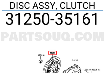 Toyota 3125035161 DISC ASSY, CLUTCH