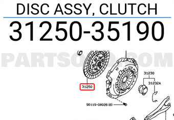 Toyota 3125035190 DISC ASSY, CLUTCH