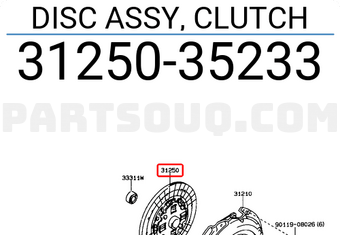Toyota 3125035233 DISC ASSY, CLUTCH