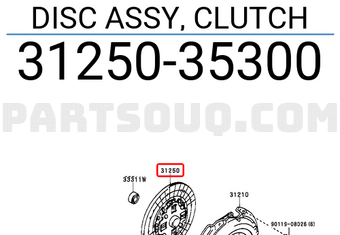 Toyota 3125035300 DISC ASSY, CLUTCH