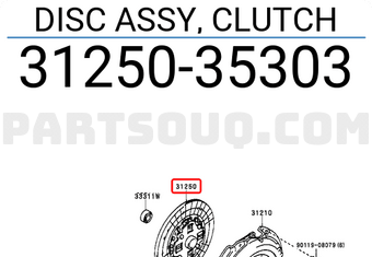 Toyota 3125035303 DISC ASSY, CLUTCH