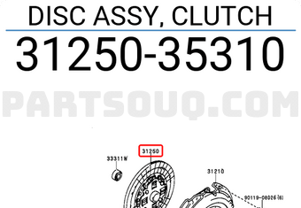 Toyota 3125035310 DISC ASSY, CLUTCH