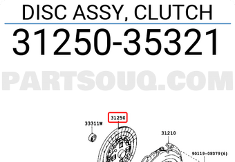 Toyota 3125035321 DISC ASSY, CLUTCH