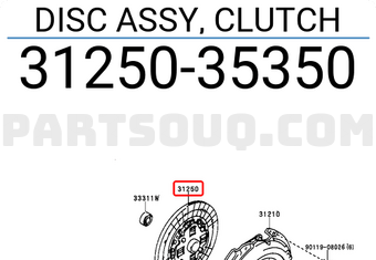 Toyota 3125035350 DISC ASSY, CLUTCH
