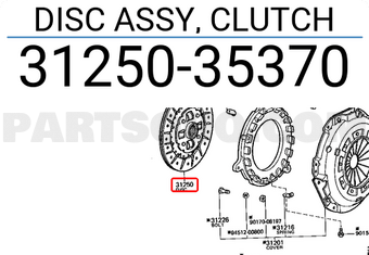 Toyota 3125035370 DISC ASSY, CLUTCH