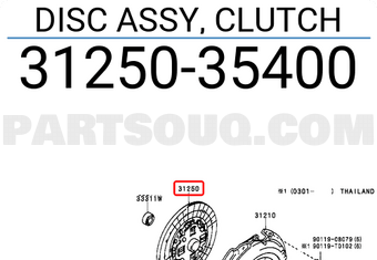 Toyota 3125035400 DISC ASSY, CLUTCH