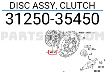 Toyota 3125035450 DISC ASSY, CLUTCH