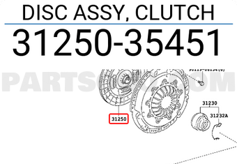 Toyota 3125035451 DISC ASSY, CLUTCH