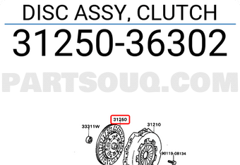 Toyota 3125036302 DISC ASSY, CLUTCH
