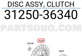 Toyota 3125036340 DISC ASSY, CLUTCH