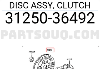 Toyota 3125036492 DISC ASSY, CLUTCH
