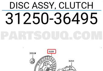 Toyota 3125036495 DISC ASSY, CLUTCH
