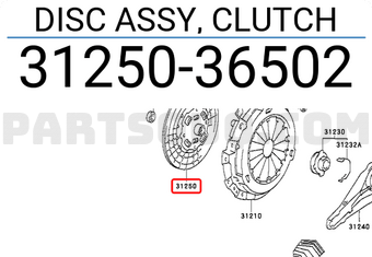 Toyota 3125036502 DISC ASSY, CLUTCH