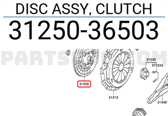 Toyota 3125036503 DISC ASSY, CLUTCH