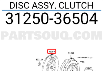 Toyota 3125036504 DISC ASSY, CLUTCH
