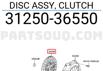 Toyota 3125036550 DISC ASSY, CLUTCH