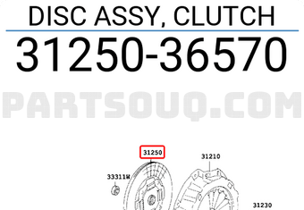 Toyota 3125036570 DISC ASSY, CLUTCH