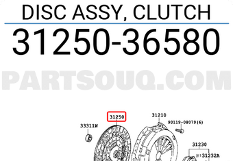 Toyota 3125036580 DISC ASSY, CLUTCH