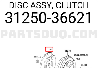 Toyota 3125036621 DISC ASSY, CLUTCH