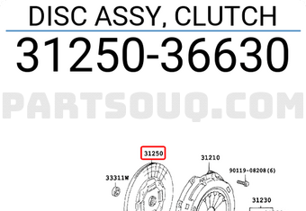 Toyota 3125036630 DISC ASSY, CLUTCH