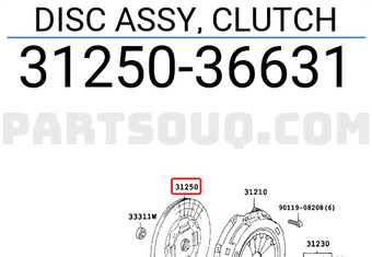 Toyota 3125036631 DISC ASSY, CLUTCH