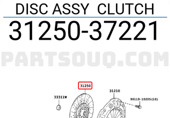 Toyota 3125037221 DISC ASSY CLUTCH