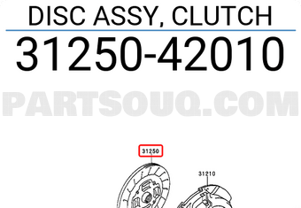 Toyota 3125042010 DISC ASSY, CLUTCH
