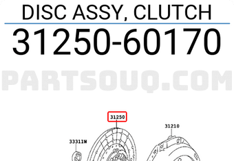 Toyota 3125060170 DISC ASSY, CLUTCH