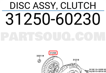 Toyota 3125060230 DISC ASSY, CLUTCH