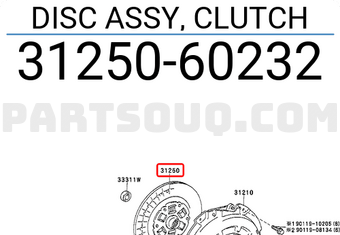 Toyota 3125060232 DISC ASSY, CLUTCH