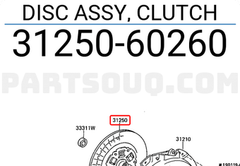Toyota 3125060260 DISC ASSY, CLUTCH