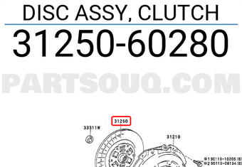 Toyota 3125060280 DISC ASSY, CLUTCH