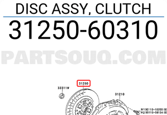 Toyota 3125060310 DISC ASSY, CLUTCH