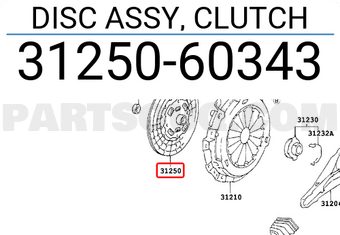 Toyota 3125060343 DISC ASSY, CLUTCH